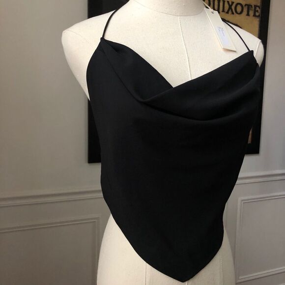 NWT Capulet Jayden Halter Neck Cami Open Back Handkerchief Black S - Picture 5 of 12